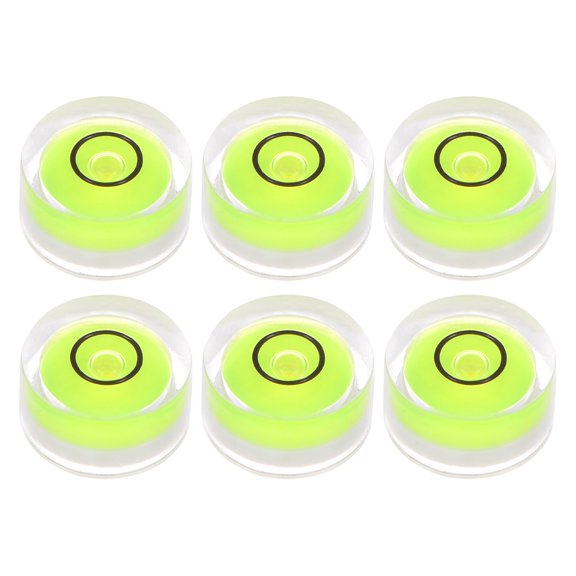 Uxcell 6 Packs Round Bubble Level 12x6mm Mini Circular Bullseye Spirit Levels for Camera Tripod Telescope, Black Green
