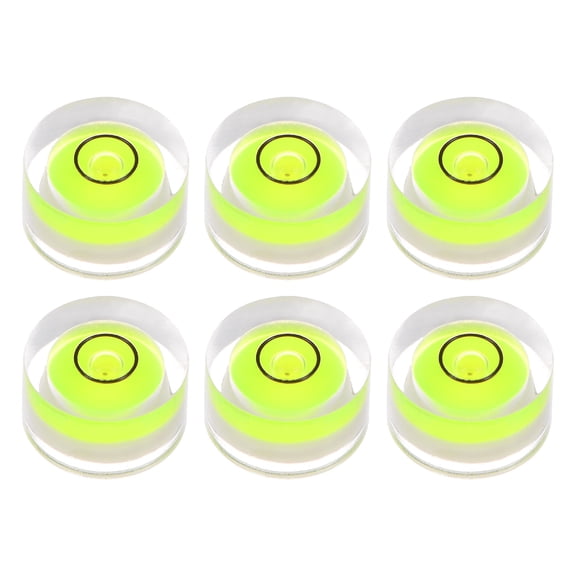 Uxcell 6 Packs Round Bubble Level 13x7mm Mini Circular Bullseye Spirit Levels for Camera Tripod Telescope, Green