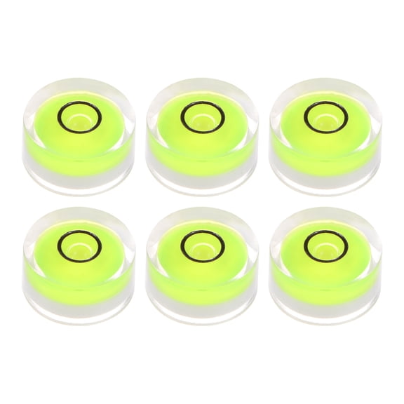 Uxcell 6 Packs Round Bubble Level 18x9mm Mini Circular Bullseye Spirit Levels for Camera Tripod Telescope, Green