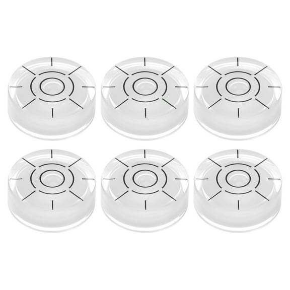 Uxcell 6 Packs Round Bubble Level 32x12mm Mini Circular Precision Spirit Levels for Camera Workshop Turntable, White