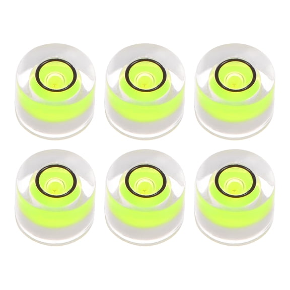 Uxcell 6 Packs Round Bubble Level 8x5.5mm Mini Circular Bullseye Spirit Levels for Camera Tripod Telescope, Green