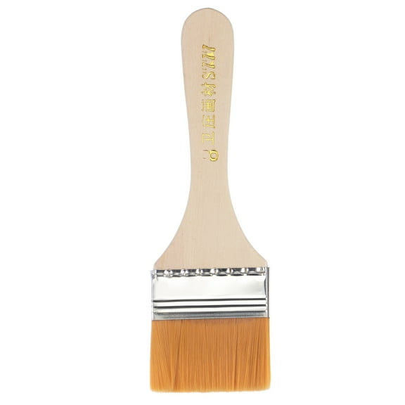Uxcell 6" Paint Brush 2" Width Soft Nylon Bristle with Wood Handle Yellow