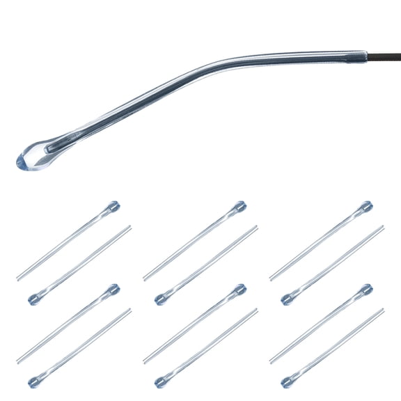 Uxcell 6 Pairs Eye Glass Replacement Temples, Plastic Anti-Slip Eyeglass End Tips Glasses Retainers Fits 1.4mm for Round Thin Metal Eyeglass Sunglasses Temple, Style1 Blue