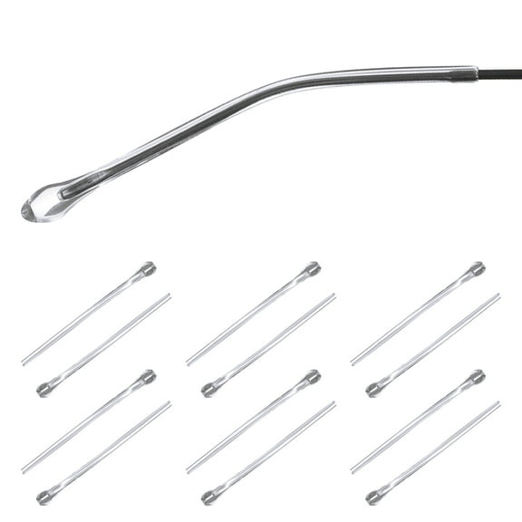 Uxcell 6 Pairs Eye Glass Replacement Temples, Plastic Anti-Slip Eyeglass End Tips Glasses Retainers Fits 1.4mm for Round Thin Metal Eyeglass Sunglasses Temple, Style1 Clear