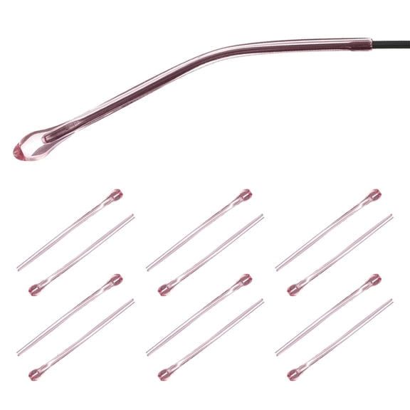 Uxcell 6 Pairs Eye Glass Replacement Temples, Plastic Anti-Slip Eyeglass End Tips Glasses Retainers Fits 1.4mm for Round Thin Metal Eyeglass Sunglasses Temple, Style1 Pink