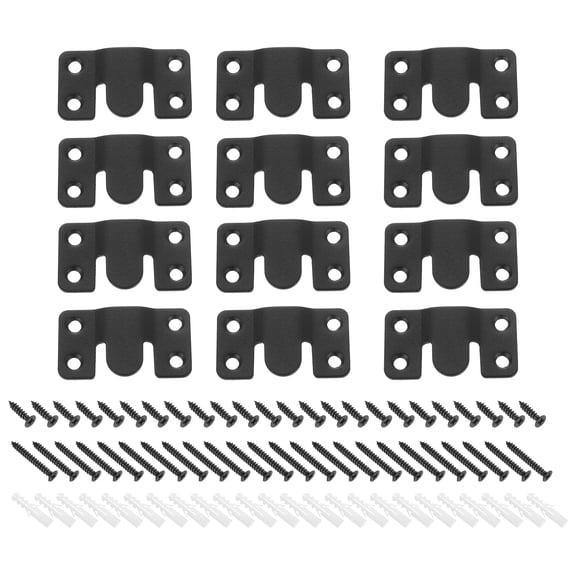 Uxcell 6 Pairs Flush Mount Bracket, 54 x 30mm Heavy Duty Picture Hanger Z Clip Bracket Interlocking Photo Frame Hook with Screw Anchors for Picture Display Art Gallery Wall Mount, Black