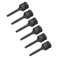 thumbnail image 1 of Uxcell 6 Pcs 1/2" Drive x H5(5mm) Impact Hex Bit Socket, Metric 2.36" Length, CR-MO Steel, 1 of 7