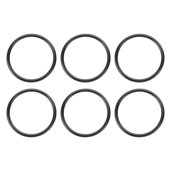 Uxcell 6 Pcs 1.8" Metal O Rings, Electroplated Zinc Alloy O Ring Buckle, Black