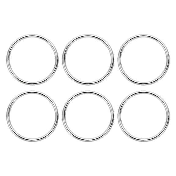 Uxcell 6 Pcs 1.8" Metal O Rings, Electroplated Zinc Alloy O Ring Buckle, Silver