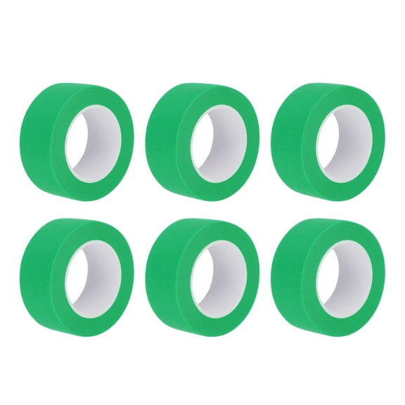 Uxcell 6Pcs 1 inch Wide 14 Yards Green Masking Tape Painters Tape Rolls for Home Office