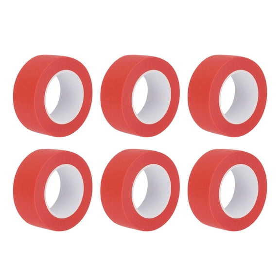 Uxcell 6 Pcs 1 Inch Wide 14 Yards Red Masking Tape Painters Tape Rolls for Home Office
