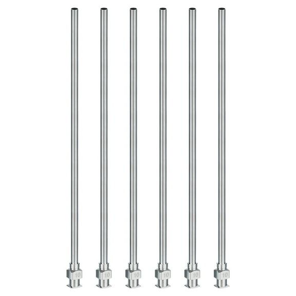 Uxcell 6 Pcs 10G 5 Inch Blunt Tip Dispensing Needle with Lure Lock for Refilling Liquid Inks Adhesives