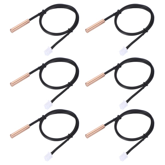 Uxcell 6 Pcs 10K 15.7 Inch 3950 Copper Temperature Sensor Probe for Air Conditioner