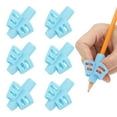 thumbnail image 1 of Uxcell 6 Pcs 2 Fingers Handwriting Pencil Grippers, Light Blue, 1 of 6