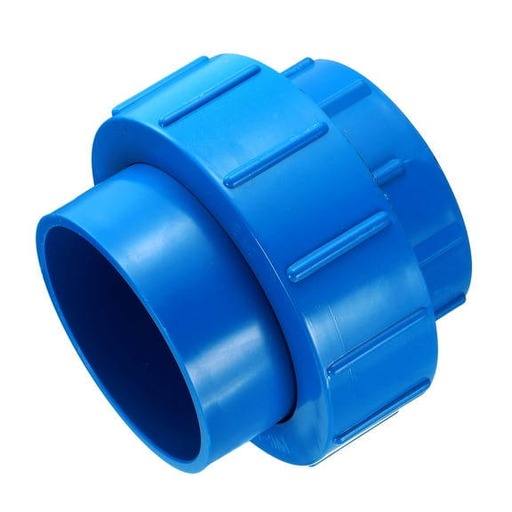 Uxcell 4" Union Coupling Pipe Fitting (Socket x Socket) Slip Union Coupling Adapter Schedule 40, EPDM O-Ring, Blue