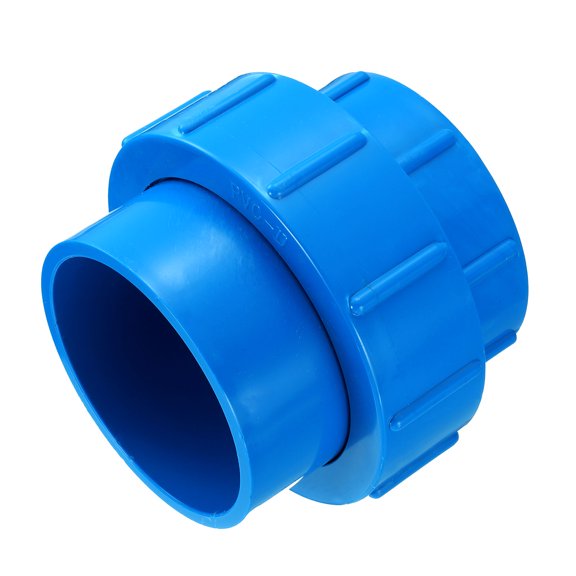 Uxcell 3" Union Coupling Pipe Fitting (Socket x Socket) Slip Union Coupling Adapter Schedule 40, EPDM O-Ring, Blue