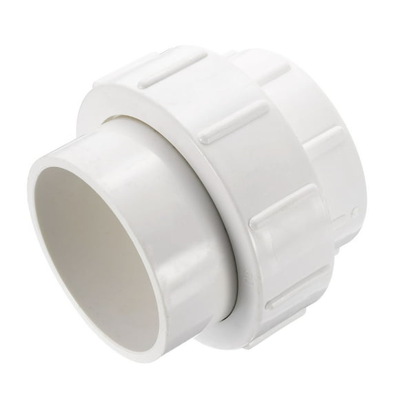 Uxcell 3" Union Coupling Pipe Fitting (Socket x Socket) Slip Union Coupling Adapter Schedule 40, EPDM O-Ring, White