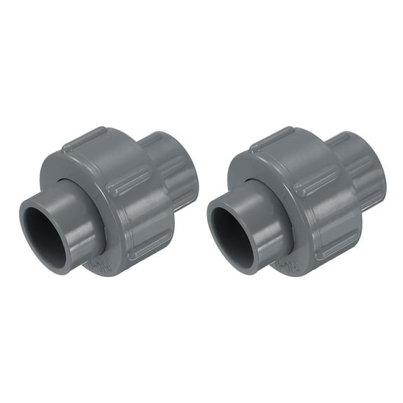 Uxcell 2Pcs 1/2" Union Coupling Pipe Fitting (Socket x Socket) Slip Union Coupling Adapter Schedule 40, EPDM O-Ring, Grey
