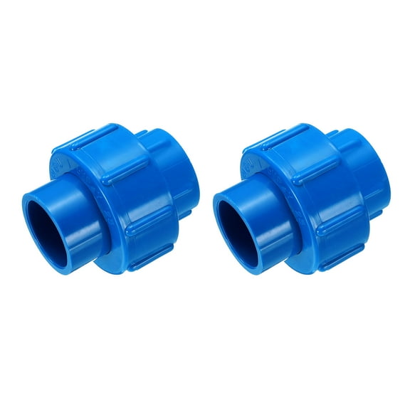 Uxcell 2Pcs 3/4" Union Coupling Pipe Fitting (Socket x Socket) Slip Union Coupling Adapter Schedule 40, EPDM O-Ring, Blue