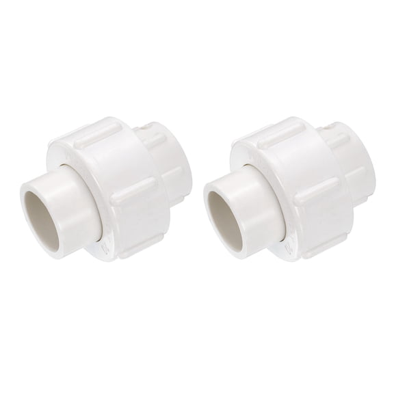 Uxcell 2Pcs 1/2" Union Coupling Pipe Fitting (Socket x Socket) Slip Union Coupling Adapter Schedule 40, EPDM O-Ring, White