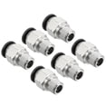 thumbnail image 1 of Uxcell 6 Pcs 3/8 Inch OD Tube to 1/4 Inch NPT Male Thread Push to Connect Air Fittings, 1 of 6