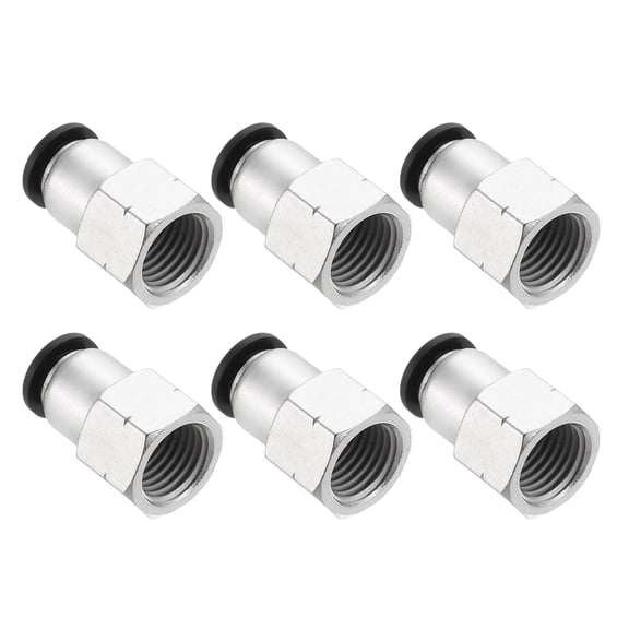 Uxcell 6 Pcs 8mm OD Tube to 1/4 Inch NPT Female Thread Push to Connect Fittings