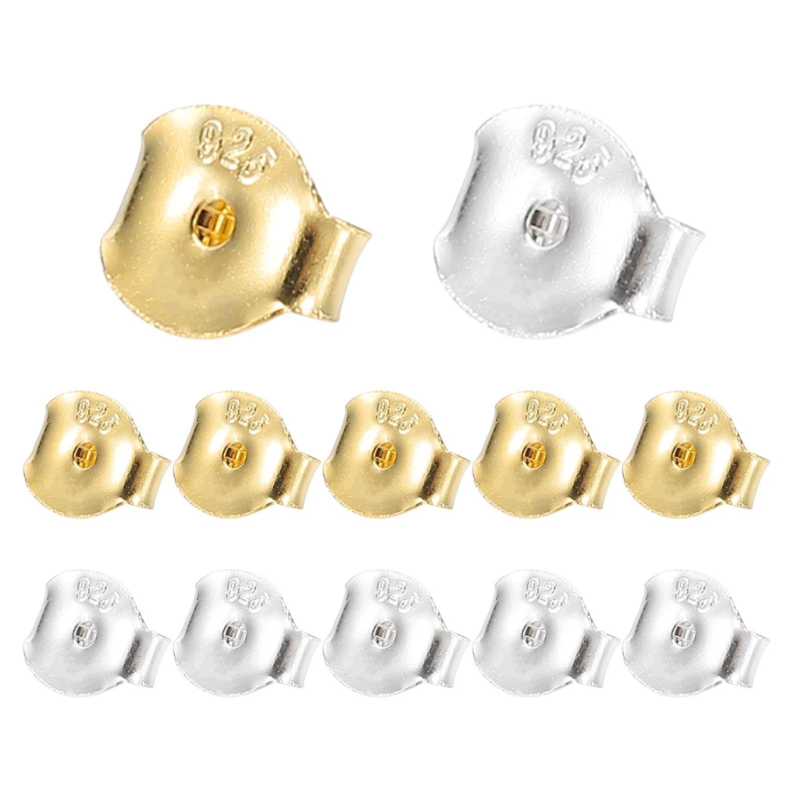 Uxcell Pcs 925 Silver Sterling Earring Backs for Studs, Gold