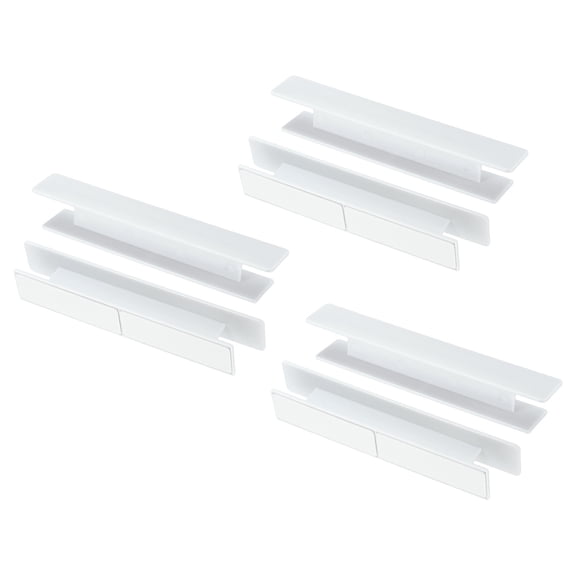 Uxcell 6 Pcs Adhesive Cabinet Handles, 5.8" Self-Stick Drawer Handle, No Drill Plastic Cabinet Knobs Helper for Closet, Sliding Shower Door, Window, Wardrobe, White