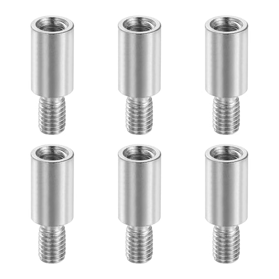 Uxcell 6 Pcs Arcade Game Joystick Extender(9mm) - Arcade Joystick Shaft Extender Game Controller Rod Screw for Classic Fighting Machine, Silver