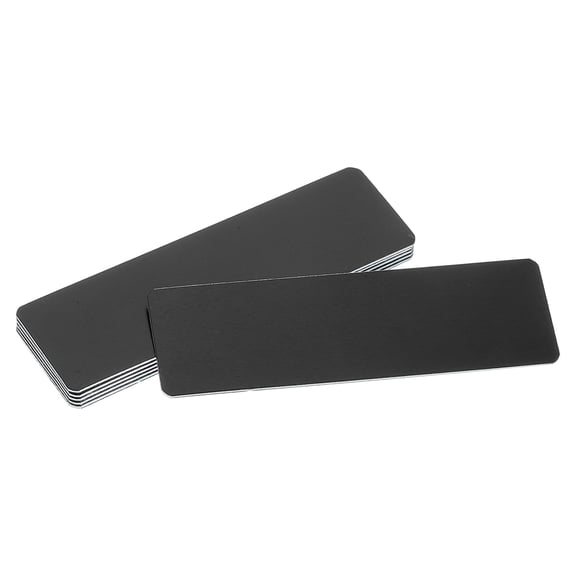 Uxcell 6 Pcs Blank Name Plates, 3.1 x 1" Engraved Metal Name Plate Laser Strong Adhesive Nameplate Anodized Aluminum Custom Blank Plates for Signs DIY Crafts, Black