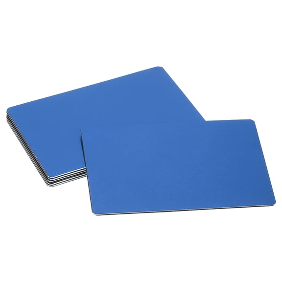 Uxcell 6 Pcs Blank Name Plates, 3.1 x 2" Engraved Metal Name Plate Laser Strong Adhesive Nameplate Anodized Aluminum Custom Blank Plates for Signs DIY Crafts, Blue