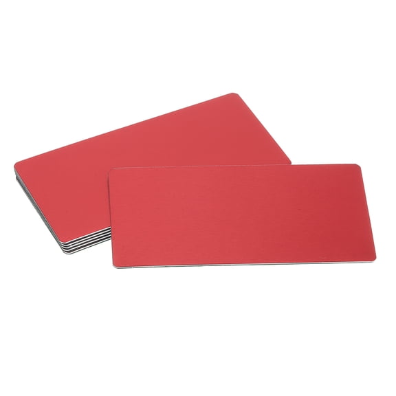 Uxcell 6 Pcs Blank Name Plates, 3.9 x 2" Engraved Metal Name Plate Laser Strong Adhesive Nameplate Anodized Aluminum Custom Blank Plates for Signs DIY Crafts, Red