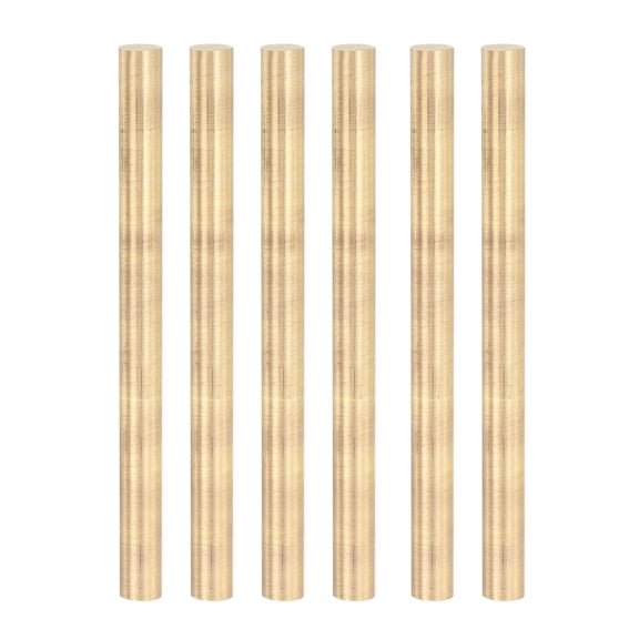 Uxcell 6 Pcs Brass Round Rod, 8mm x 4" Lathe Bar Stock Brass Round Stock, Copper