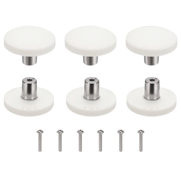Uxcell 6 Pcs Cabinet Knobs, Arch Round Soft Rubber Cabinet Handle Silicon Cute Drawer Pulls with Screws Cartoon Dresser Knob for Decoration Bedroom Wardrobe Dresser Drawer Nursery, White