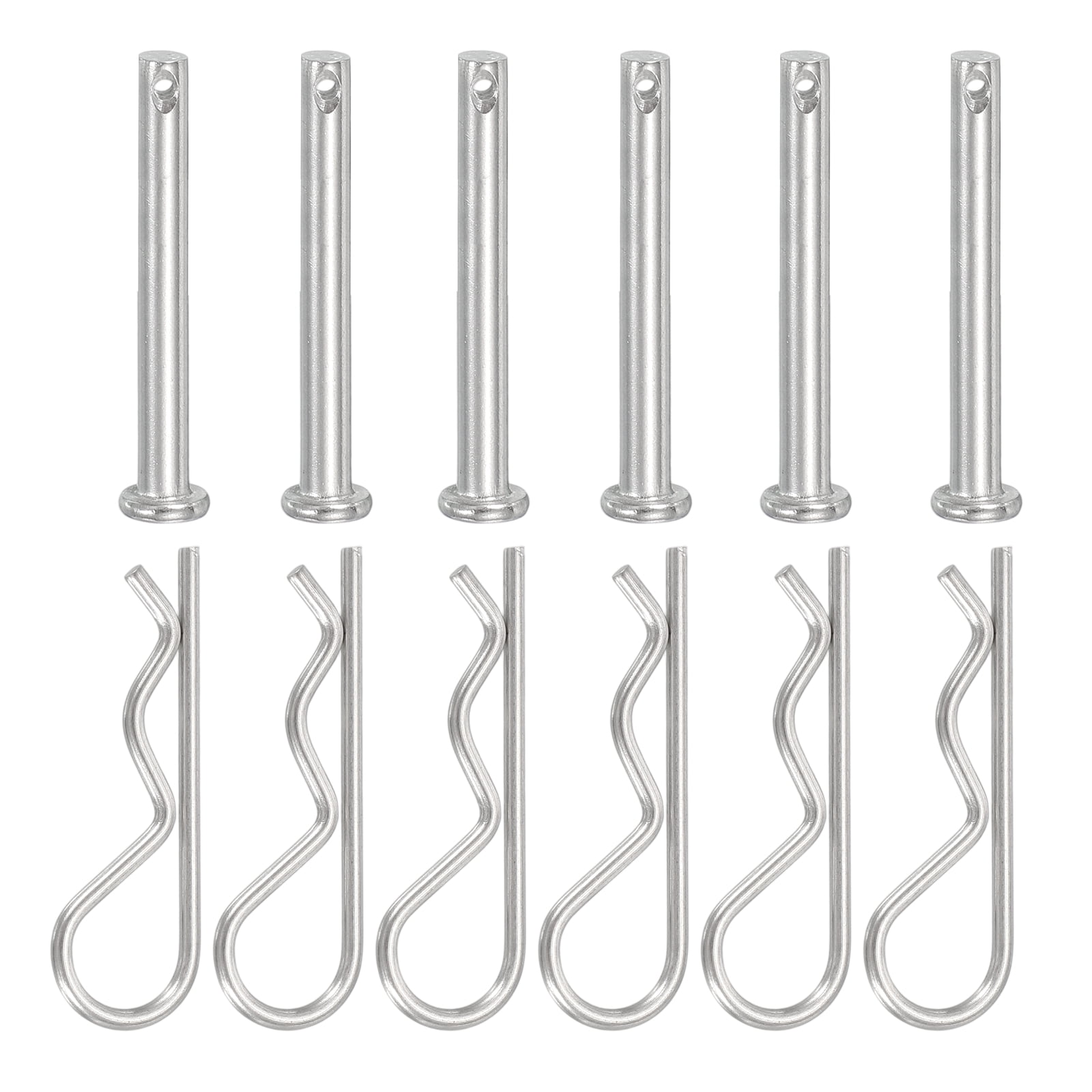Uxcell 6 Pcs Clevis Pin with R Shaped Spring Cotter M5x40mm Single Hole ...