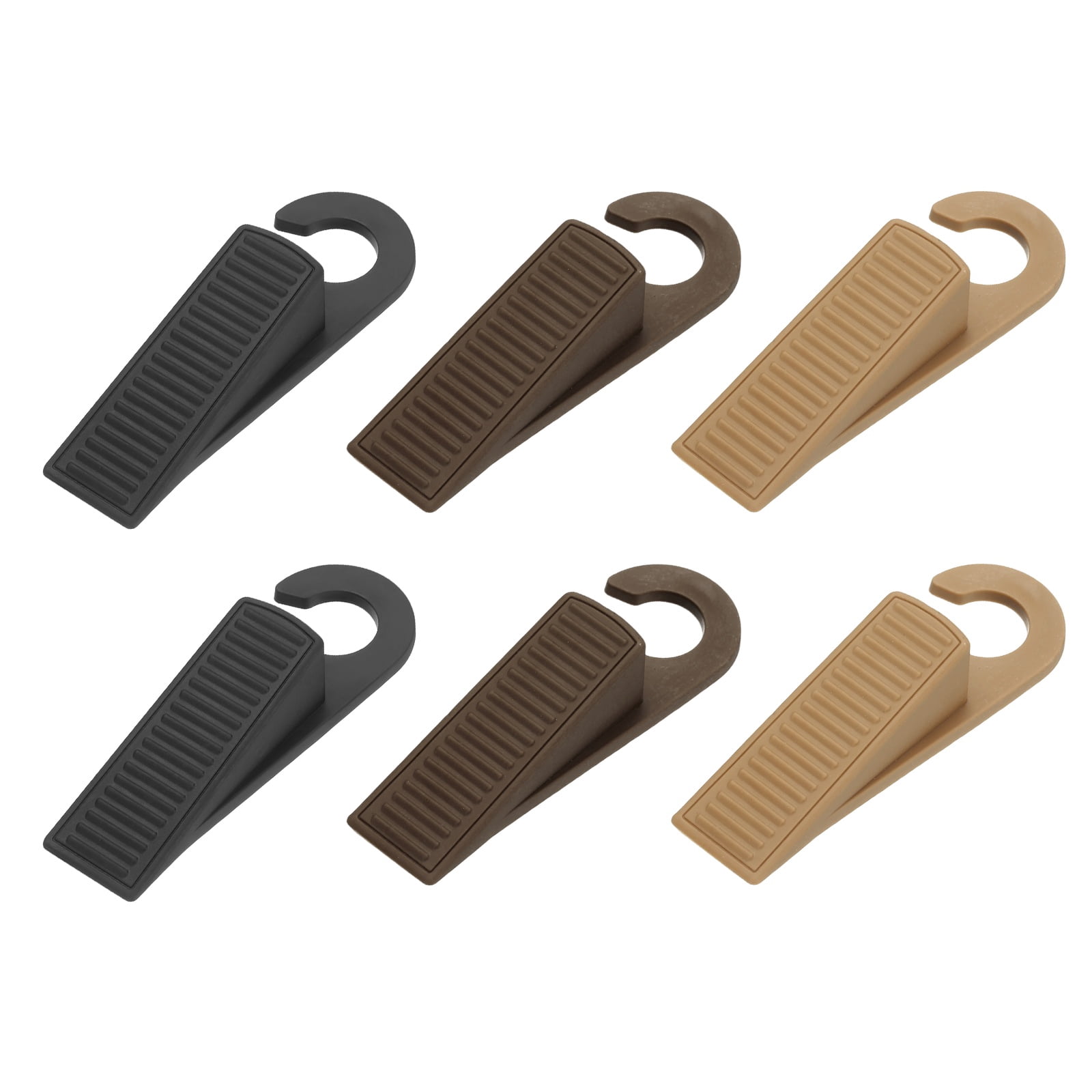 Uxcell 6 Pcs Doorstops, Rubber Hook Door Stopper Rubber Wedge Door ...
