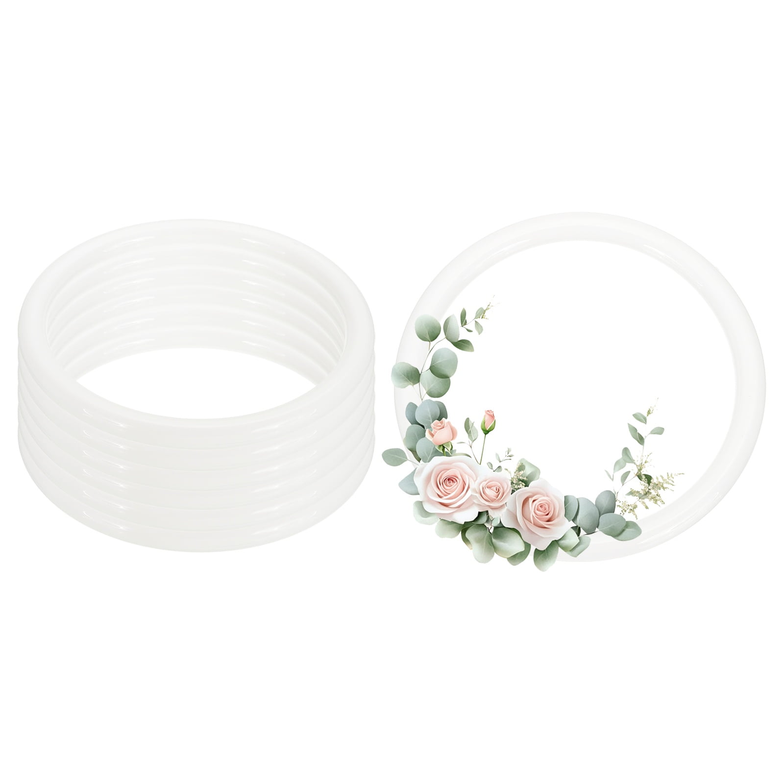 Uxcell 6 Pcs Dream Catcher Rings, 3.8 inch Floral Macrame Plastic O ...