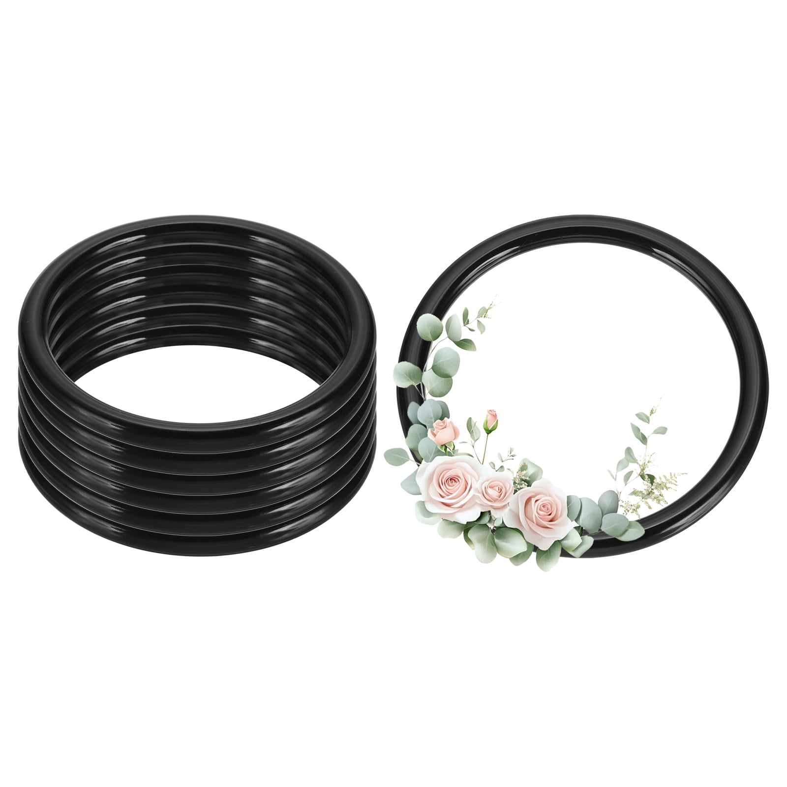 Uxcell 6 Pcs Dream Catcher Rings, 3.8 inch Floral Macrame Plastic O ...