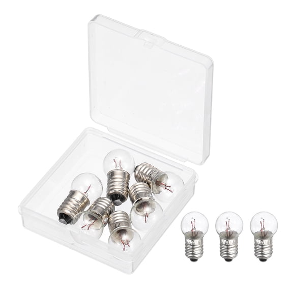 Uxcell 6 Pcs E10 Miniature Screw Base Light Bulbs, 4.8V 0.5A Mini Light Bulbs Flashlight Replacement Lamp 2.4W with Box for Home DIY Circuit Electrical Experiment, Warm Yellow Light