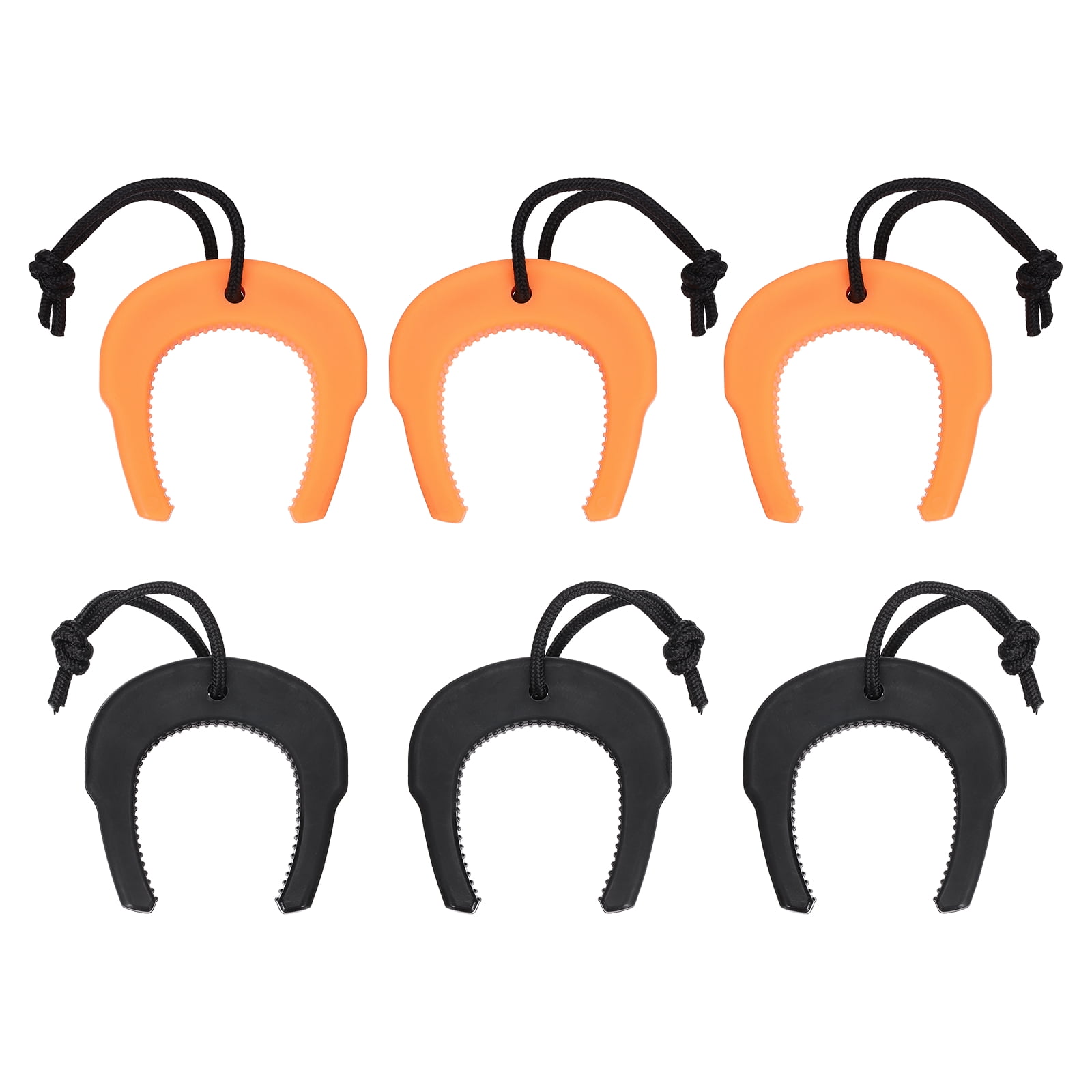 Uxcell 6 Pcs First Responder Door Stop, 2.44" Plastic Door Jam Stoppers with Nylon Cord Attachment for Home Safety Services Door Pinch Guard from Closing, Black/Orange