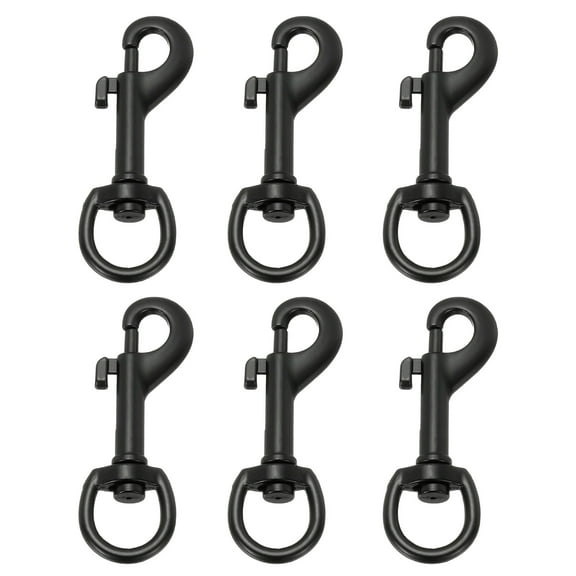 Uxcell 6 Pcs Flag Swivel Snap Clips, 2.7 Inch Heavy Duty Alloy Flag Pole Snaps Hooks, Black