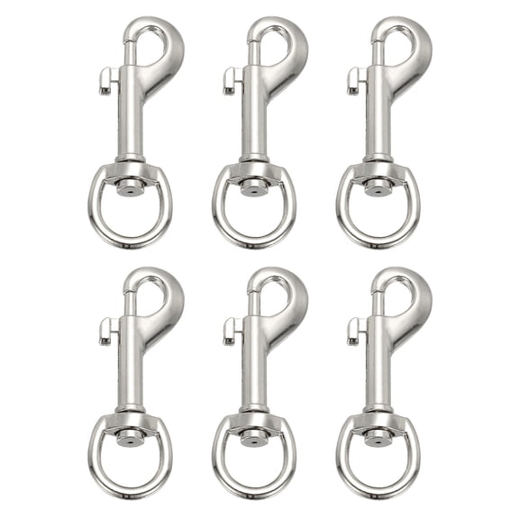 Uxcell 6 Pcs Flag Swivel Snap Clips, 2.7 Inch Heavy Duty Alloy Flag Pole Snaps Hooks, Silver Tone