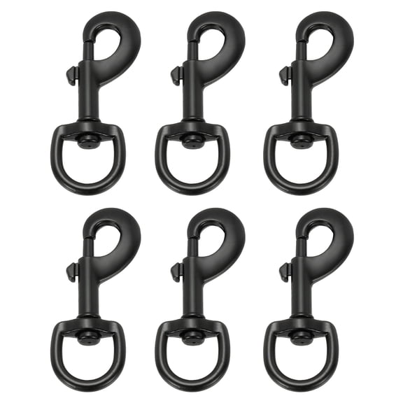 Uxcell 6 Pcs Flag Swivel Snap Clips, 3.2 Inch Heavy Duty Alloy Flag Pole Snaps Hooks, Black