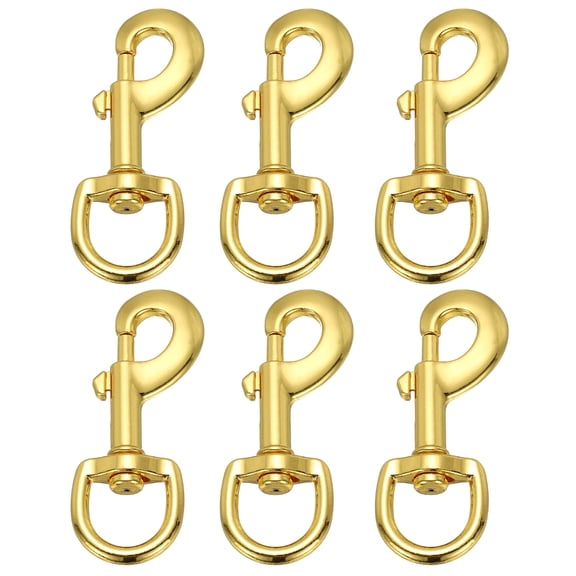 Uxcell 6 Pcs Flag Swivel Snap Clips, 3.2 Inch Heavy Duty Alloy Flag Pole Snaps Hooks, Gold Tone