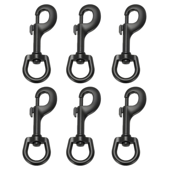 Uxcell 6 Pcs Flag Swivel Snap Clips, 4.1 Inch Heavy Duty Alloy Flag Pole Snaps Hooks, Black