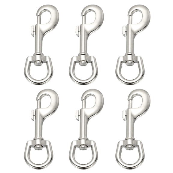 Uxcell 6 Pcs Flag Swivel Snap Clips, 4.1 Inch Heavy Duty Alloy Flag Pole Snaps Hooks, Silver Tone