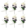 thumbnail image 1 of Uxcell 6 Pcs Groom Boutonnieres Lily Boutonnieres Pins for Men Wedding Ceremony Anniversary Party Lavender, 1 of 5