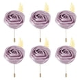 thumbnail image 1 of Uxcell 6 Pcs Groom Boutonnieres Rose Boutonnieres Pins for Men Wedding Ceremony Anniversary Prom Formal Party, Light Purple(4.7"x2"), 1 of 7