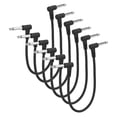 thumbnail image 1 of Uxcell 6 Pcs Guitar Patch Cables 10 Inch Pedal Board Cord 1/4 Inch Injection Round Head TS Right Angle Guitar Patch Effect Cable Cord for Instrument Effect Pedal Mixing Console, Black, 1 of 6