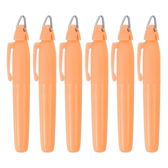 Uxcell 6 Pcs Highlighters Set, Chisel Tips Dry-Quickly Bible Highlighter Markers with Triangle Hook No Ink Bleeding for Notes Journaling Pain Office Supplies, Orange